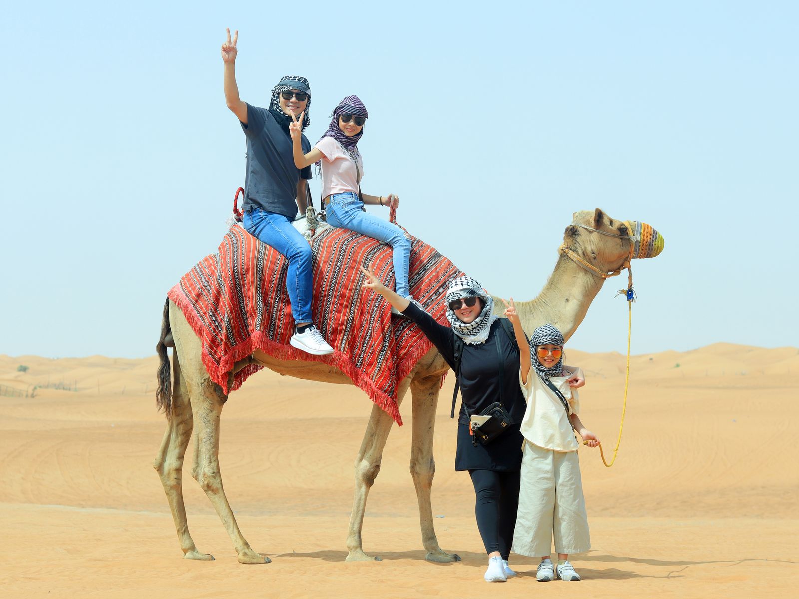 Family camel ride
